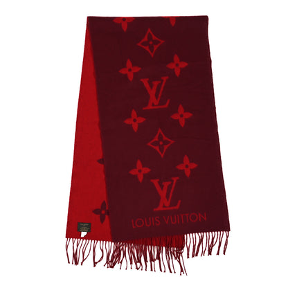 Louis Vuitton Cashmere Monogram Reykjavik Scarf Cherry 2 of 3