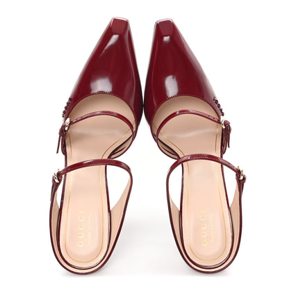 Gucci Patent Wedge Mules 39 Rosso Ancora 2 of 10