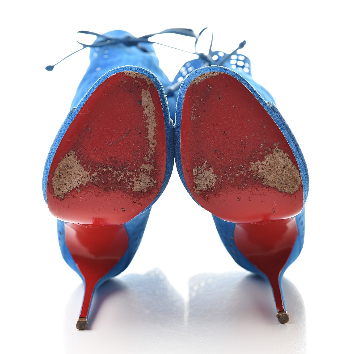 Christian Louboutin Perforated Nappa Suede Jennifer 120 Boots 36.5 Blue 5 of 10
