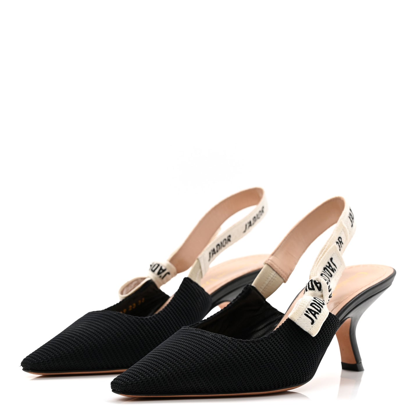 Technical Canvas Ribbon J Adior Slingback 65mm Pumps 36 Black
