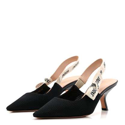 Christian Dior Technical Canvas Ribbon J Adior Slingback 65mm Pumps 36 Black 3 of 9