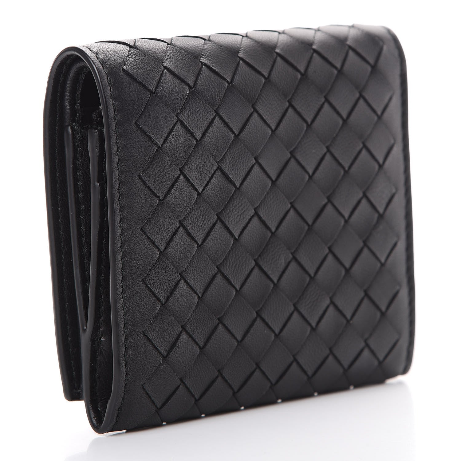 Bottega Veneta Nappa Intrecciato Tri-Fold Wallet Black 2 of 6