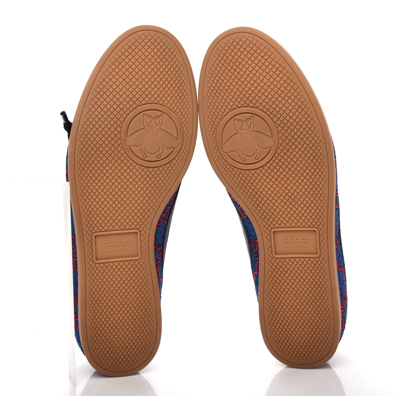 Gucci Lurex Calfskin Web GG Monogram Womens Falacer Sneakers 39 Iridescent Blue Iridescent Red Silver 6 of 12