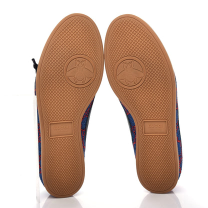 Gucci Lurex Calfskin Web GG Monogram Womens Falacer Sneakers 39 Iridescent Blue Iridescent Red Silver 6 of 12