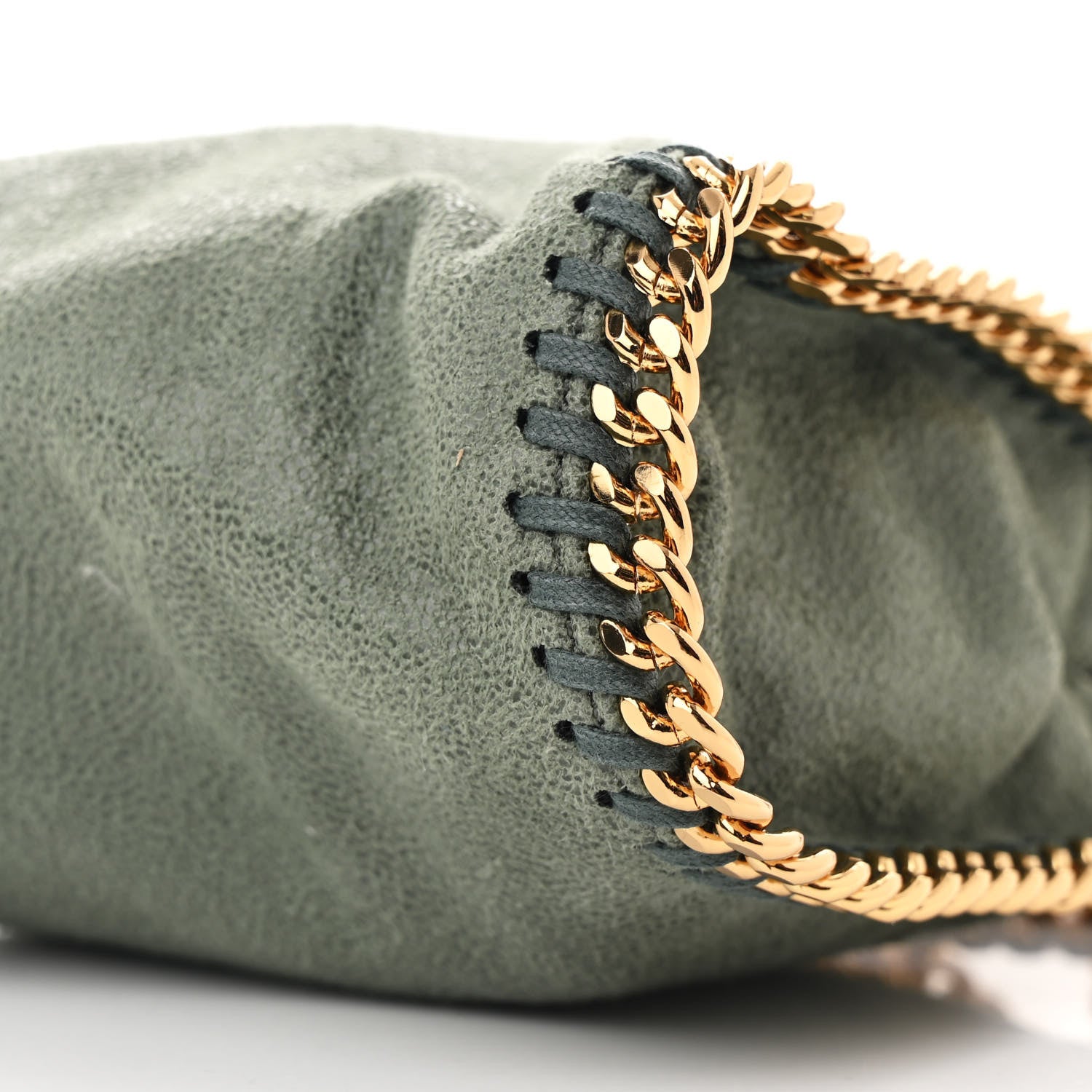 Stella McCartney Shaggy Deer Tiny Falabella Fold Over Tote Stone Green 9 of 9