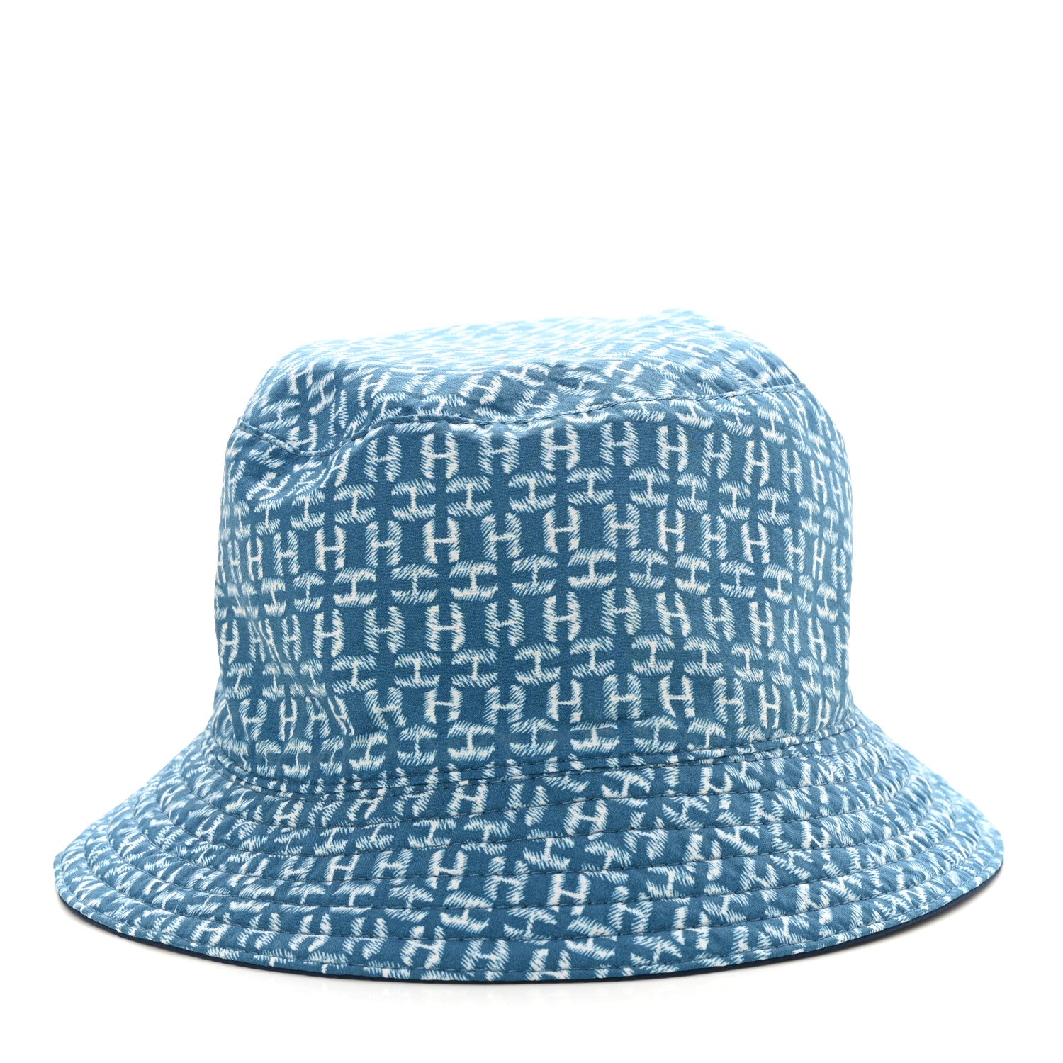 Hermes Cotton Bob Raoul Reversible Bucket Hat Indigo 3 of 14