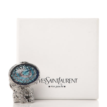 Saint Laurent Glass Cabochon Arty Ovale Ring 6 Black Cipria 4 of 4