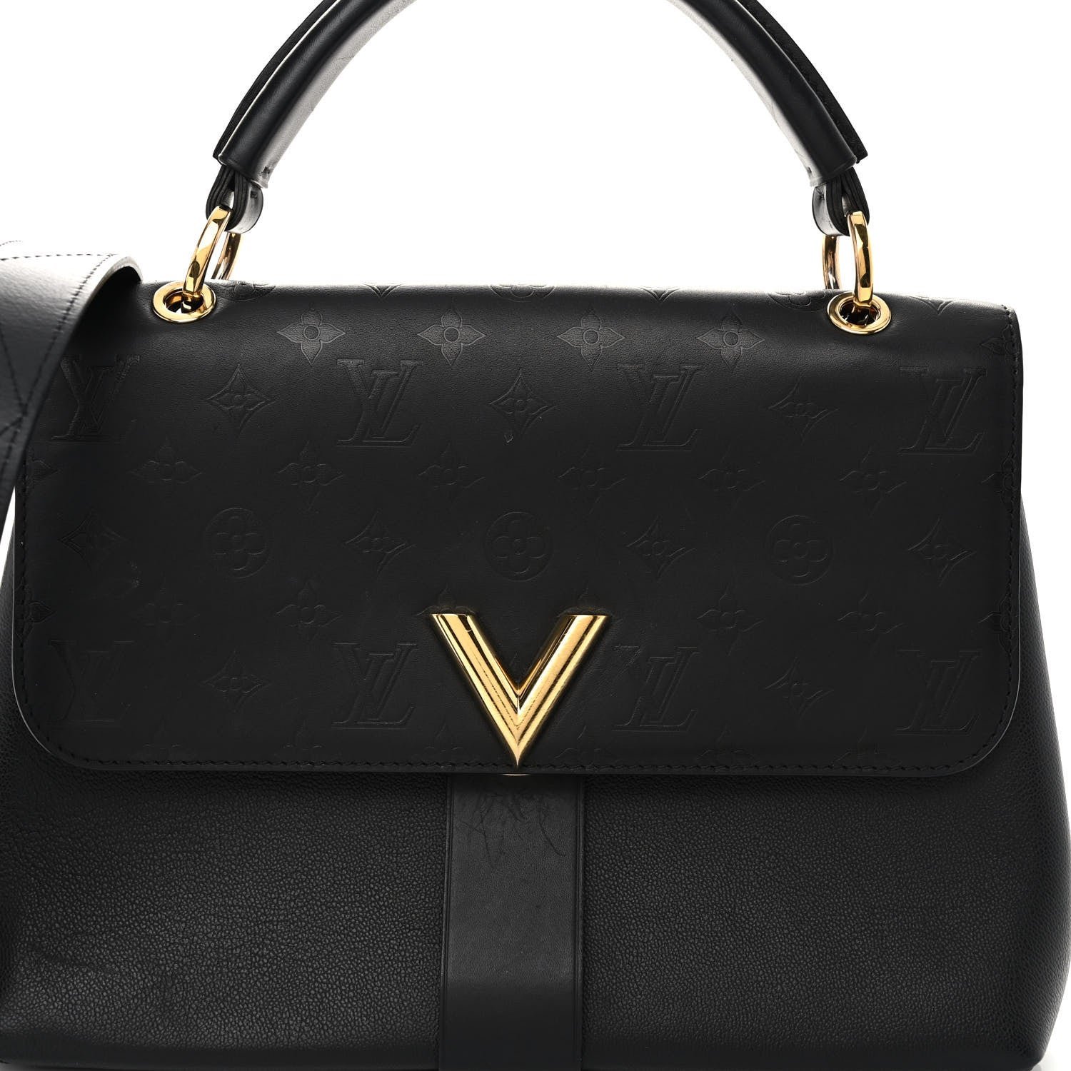 Louis Vuitton Calfskin Monogram Very One Handle Black 7 of 11