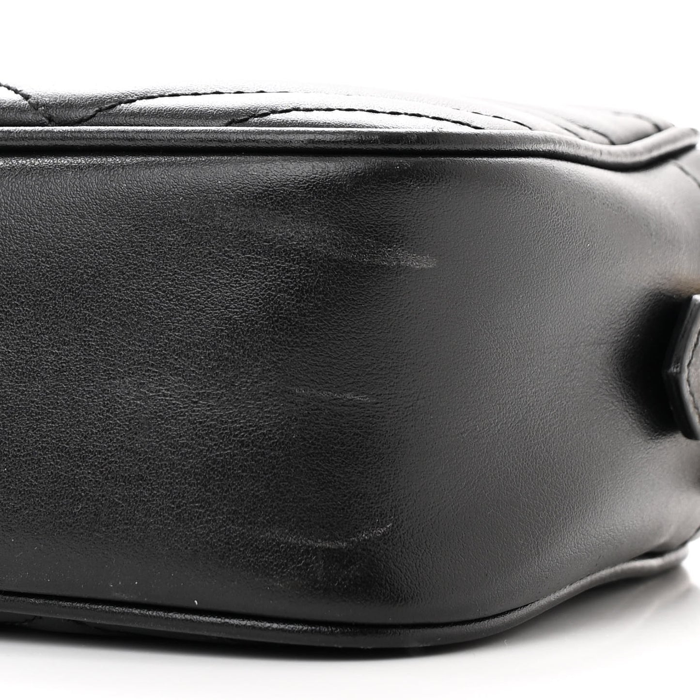 Calfskin Matelasse Small GG Marmont Chain Shoulder Bag Black