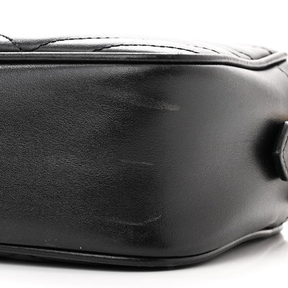 Gucci Calfskin Matelasse Small GG Marmont Chain Shoulder Bag Black 10 of 11