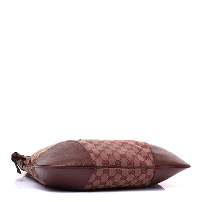 Gucci Monogram Textured Dollar Calfskin Horsebit 1955 Cinch Top Messenger Bag Sahara Rubino Chardonnay 4 of 10