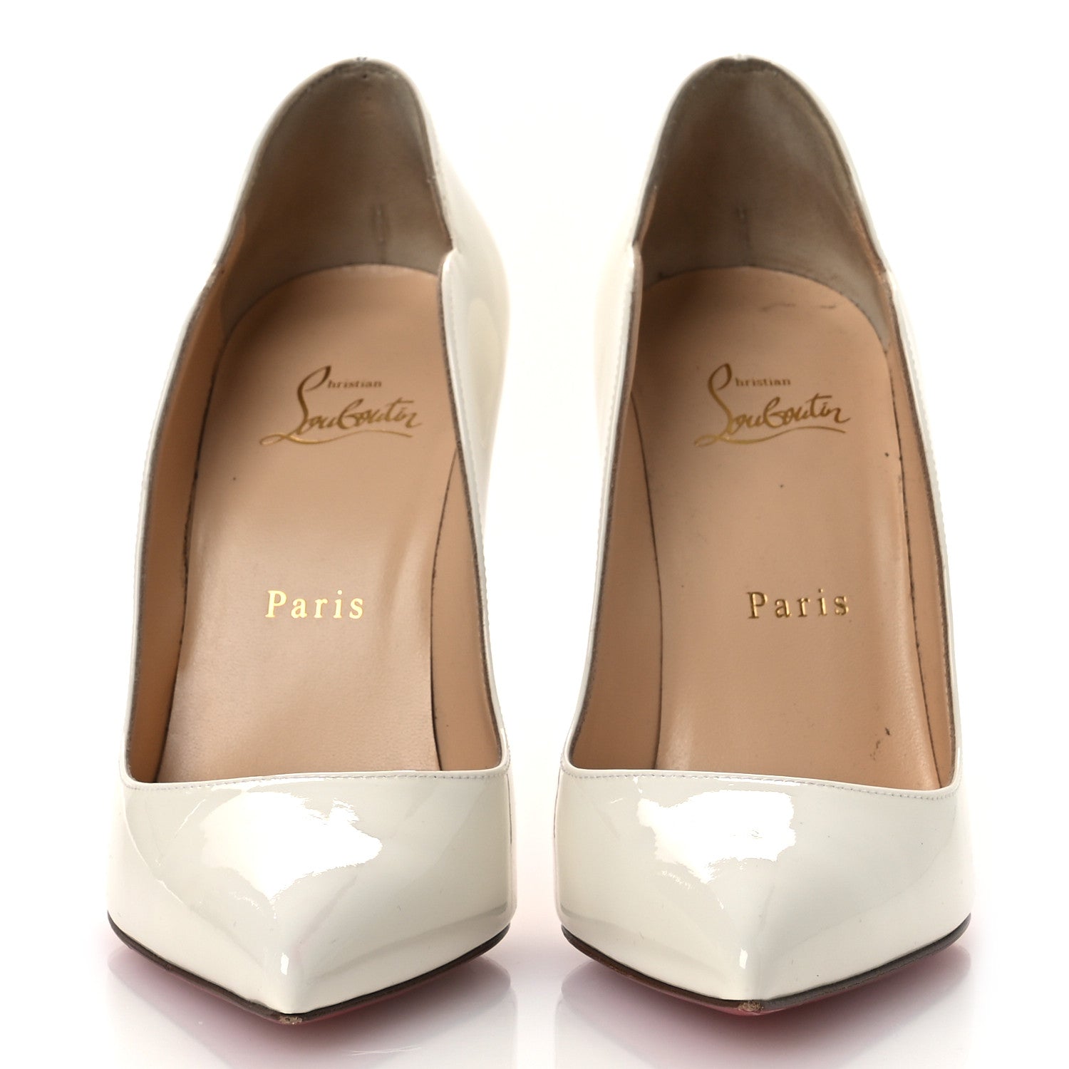 Christian Louboutin Patent Hot Chick 100 Pumps 38 White 3 of 11