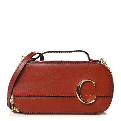 Chloe Shiny Calfskin Mini Vanity C Bag Sepia Brown 1 of 9
