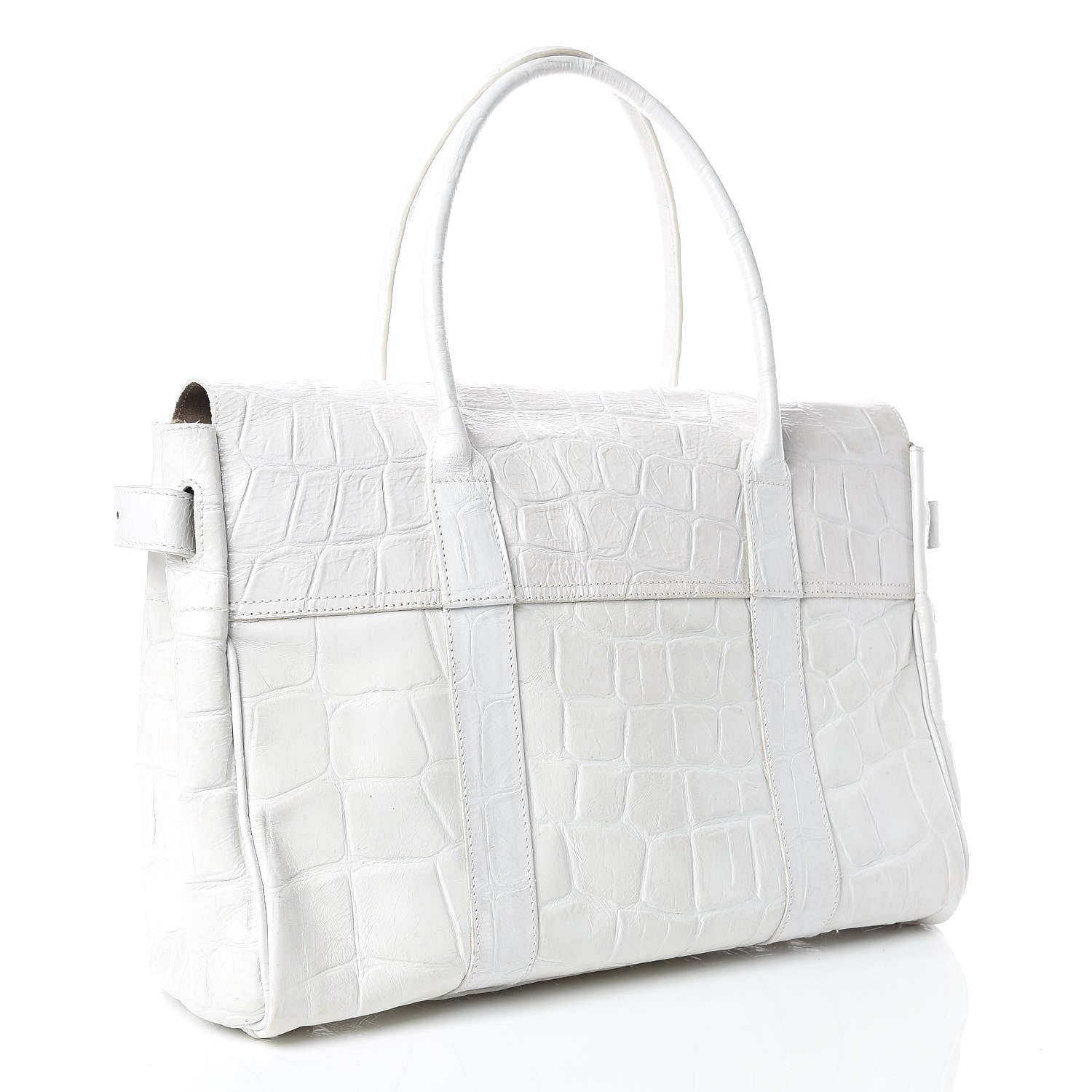 Mulberry Calfskin Crocodile Embossed Bayswater White 3 of 19