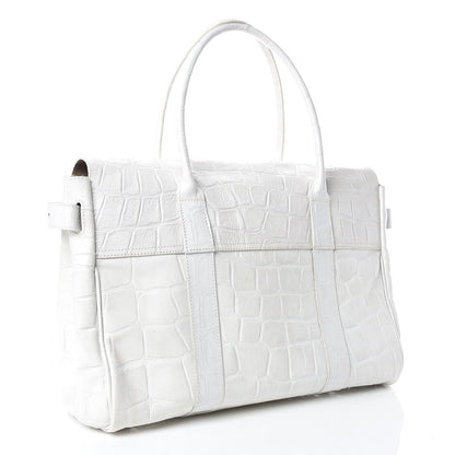Mulberry Calfskin Crocodile Embossed Bayswater White 3 of 19
