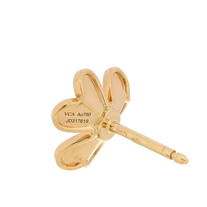 Van Cleef & Arpels 18K Yellow Gold Diamond Mini Frivole Earrings 4 of 5