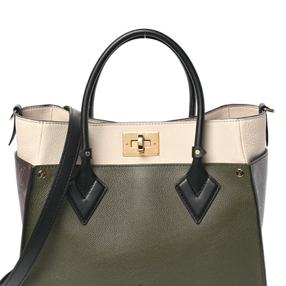 Louis Vuitton Calfskin Monogram On My Side MM Laurier Green Toffee Latte Beige 8 of 11