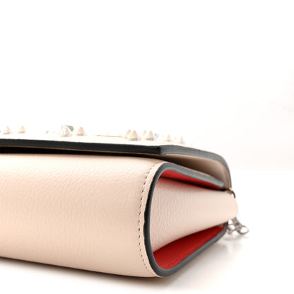 Christian Louboutin Calfskin Spikes Loubinthesky Paloma Clutch Leche 10 of 10