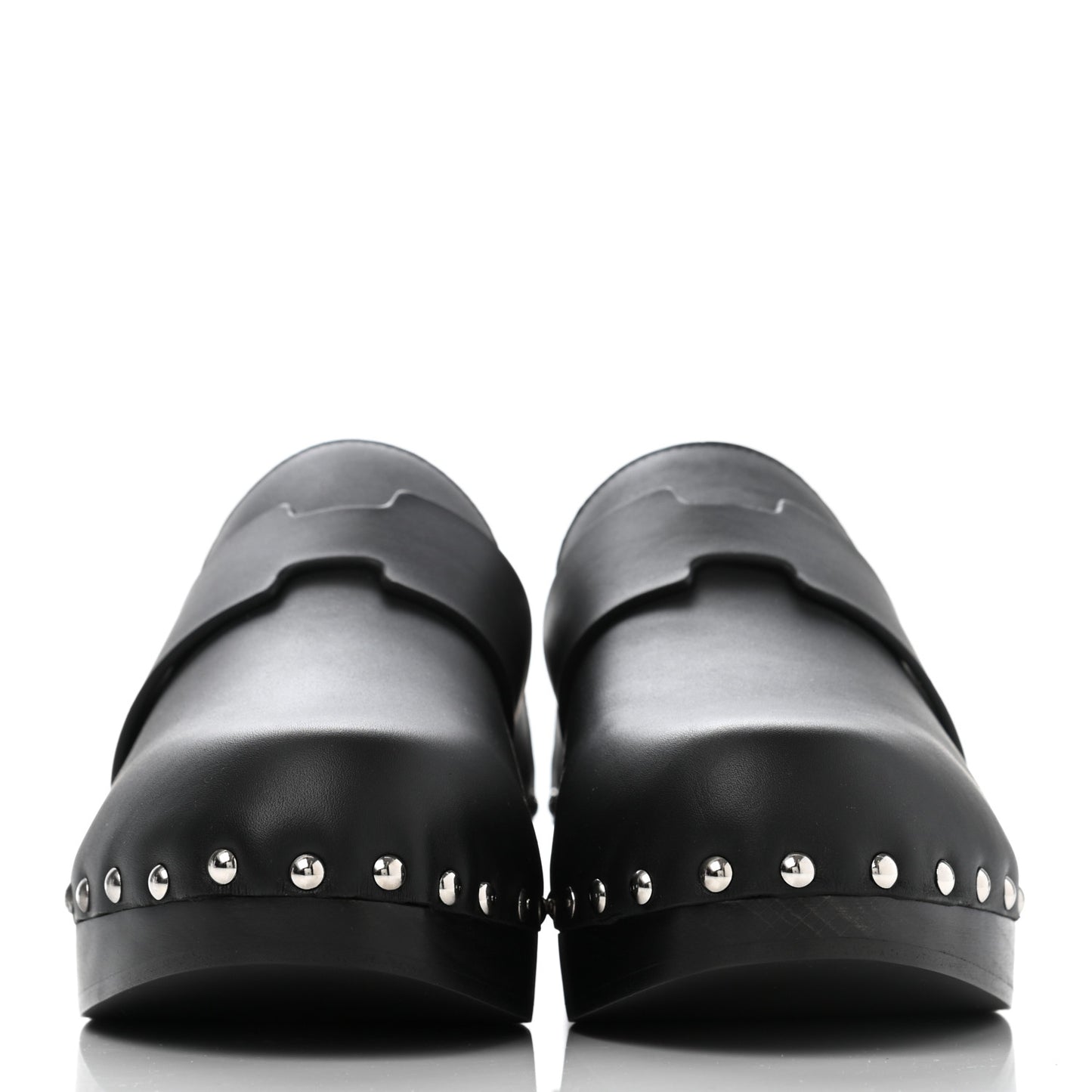 Calfskin Calya Mules 38 Black