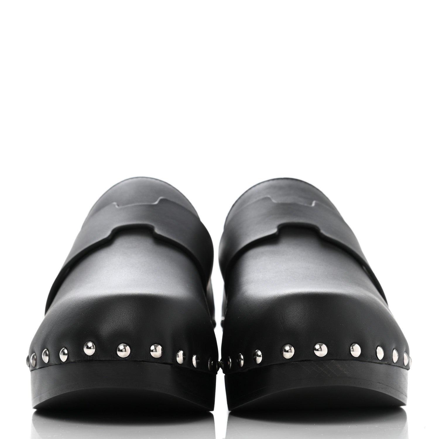 Hermes Calfskin Calya Mules 38 Black 2 of 7