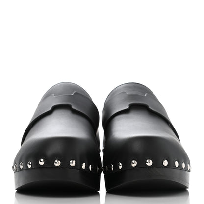 Hermes Calfskin Calya Mules 38 Black 2 of 7