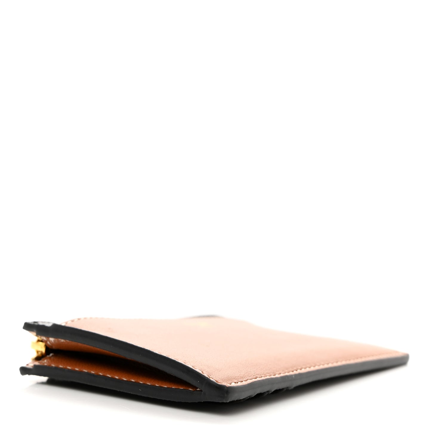 Triomphe Canvas Zipped Card Holder Tan