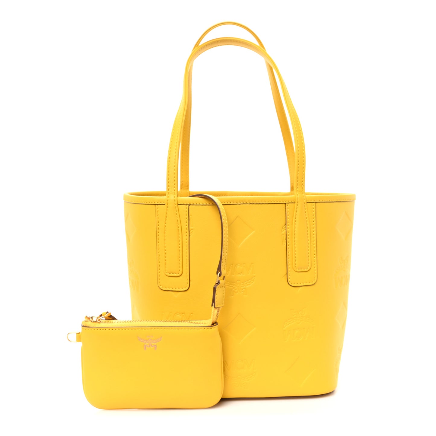 Calfskin Maxi Monogram Mini Liz Tote Old Gold