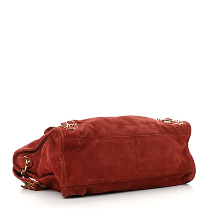 Balenciaga Baby Daim Suede Gold Metallic Edge Hardware City Bois De Rose Fonce 4 of 12