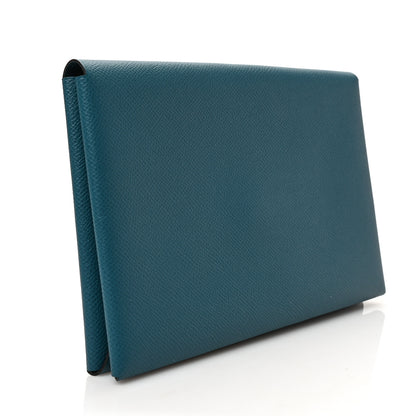 Hermes Epsom Calvi Pouch Colvert Blue Du Nord 4 of 7
