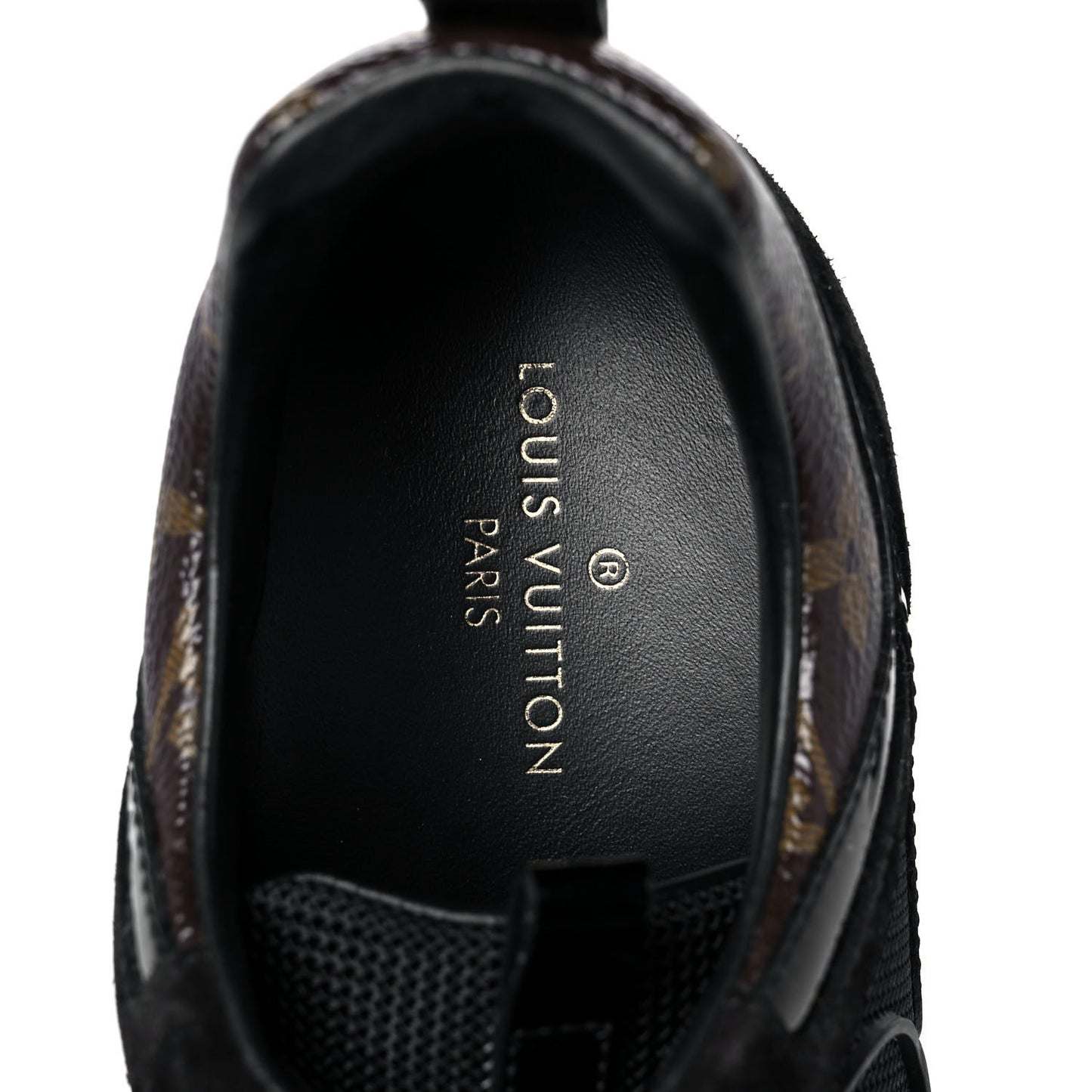 Suede Monogram Run Away Sneakers 36 Black