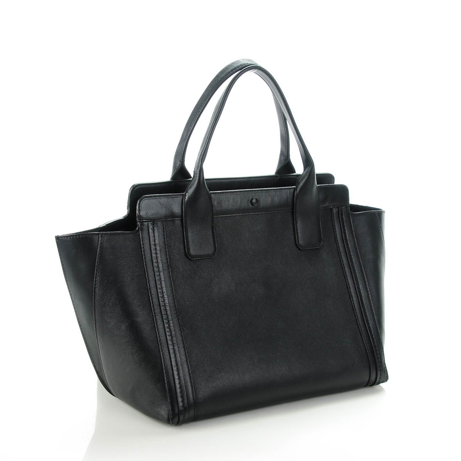 Chloe Pony Hair Calfskin Leopard Print Small Alison East West Tote Black 3 of 5