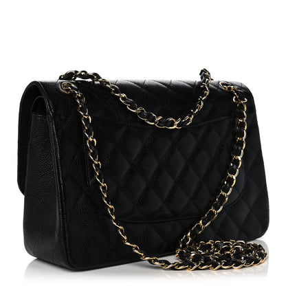 Chanel Caviar Quilted Jumbo Double Flap Black 3 of 12