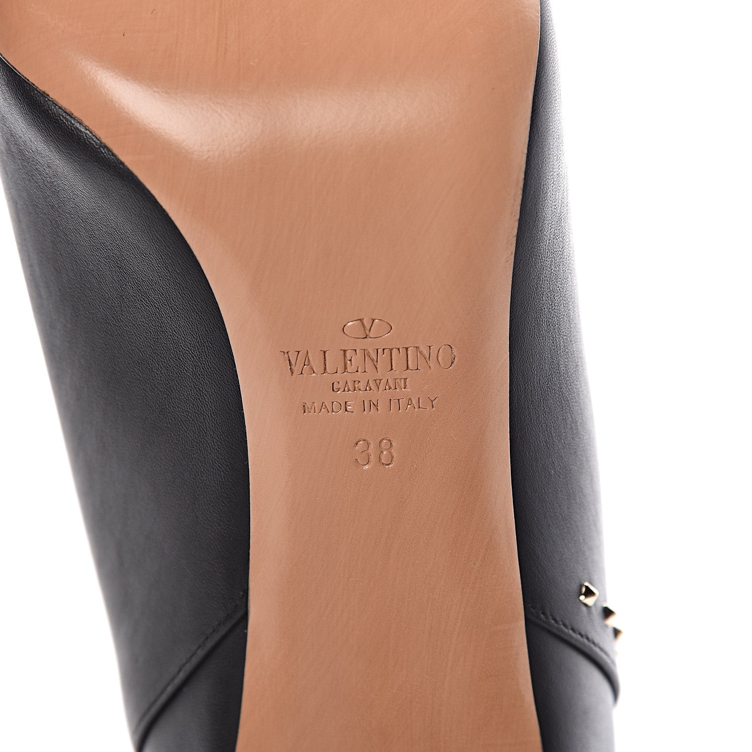 Valentino Garavani Calfskin Lovestud Ankle Boots 38 Black 6 of 9