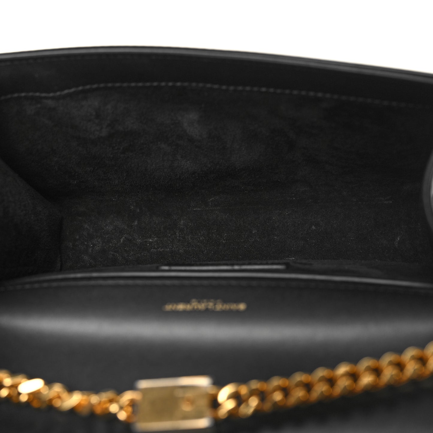 Calfskin Small Classic Monogram Kate Tassel Satchel Black