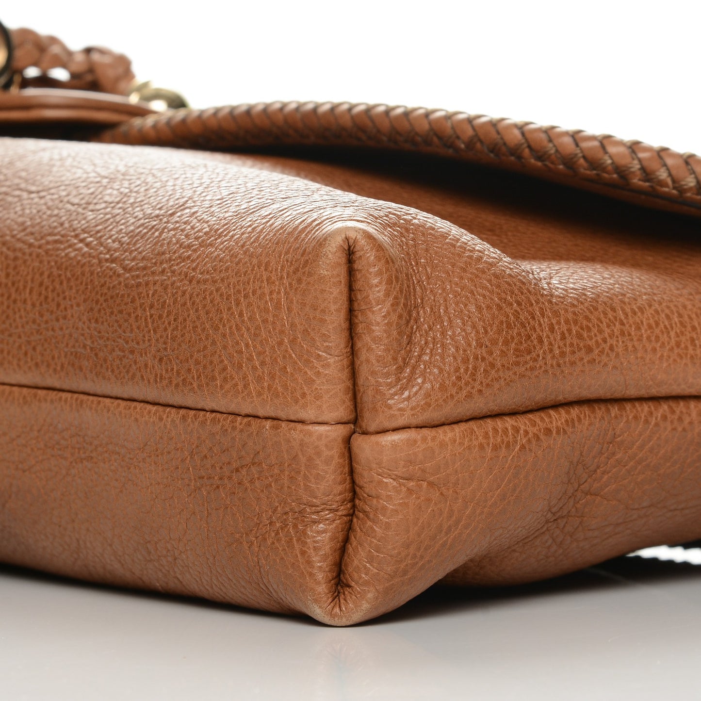 Pebbled Calfskin Marrakech Clutch Camel