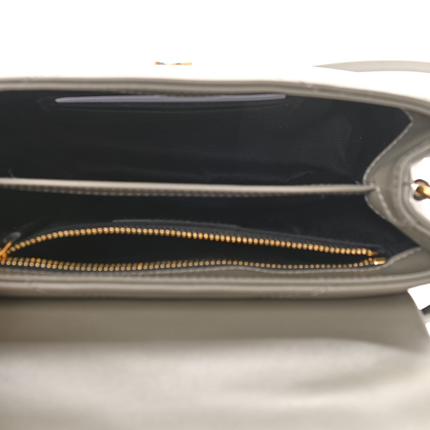 Saint Laurent Calfskin Y Quilted Monogram Toy Loulou Crossbody Bag Grey Kaki 5 of 11