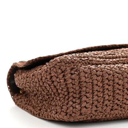 Saint Laurent Raffia Calfskin Monogram Medium Niki Chain Satchel New Nut 8 of 10