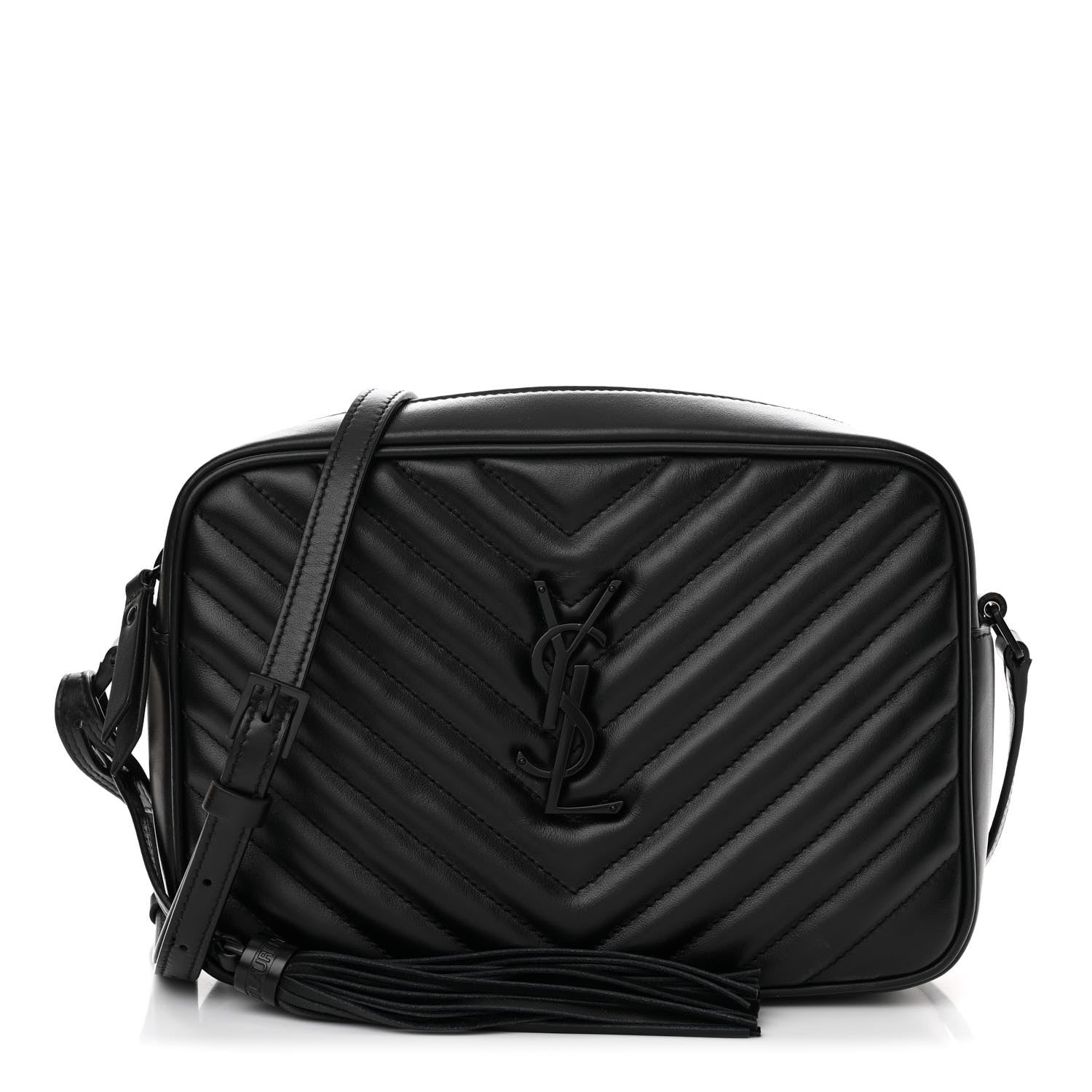 Saint Laurent Calfskin Matelasse Monogram Monochrome Lou Camera Bag Black 1 of 14