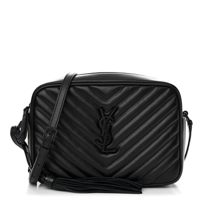 Saint Laurent Calfskin Matelasse Monogram Monochrome Lou Camera Bag Black 1 of 14