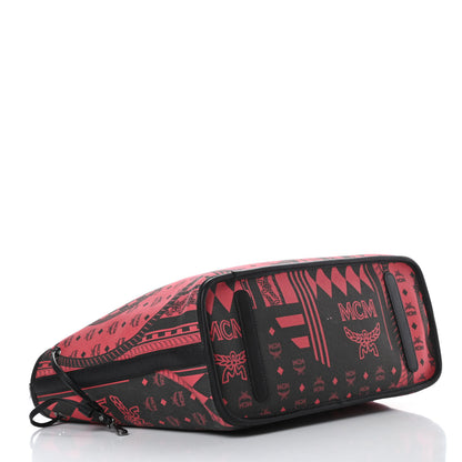 MCM Visetos Medium Project Reversible Shopper Tote Ruby Red Black 7 of 19