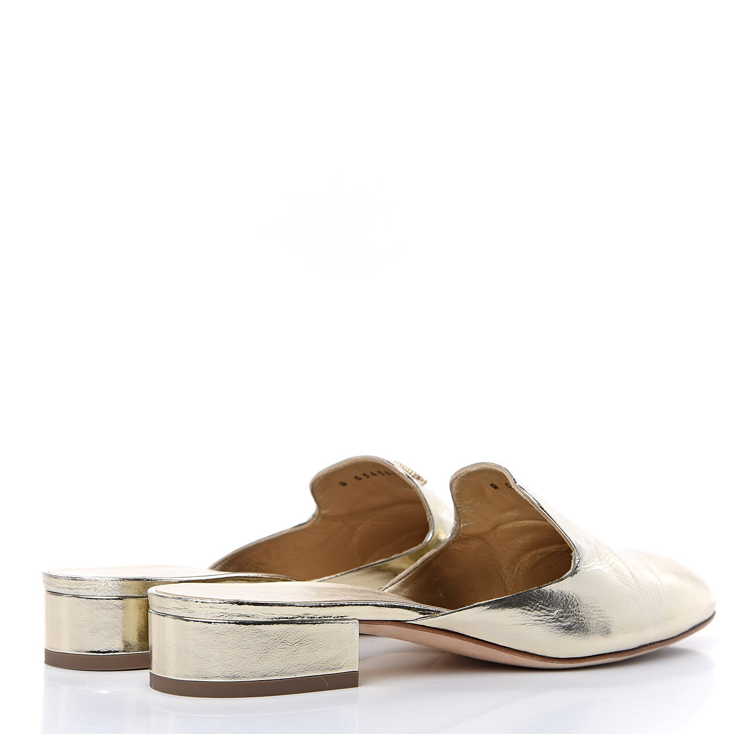 Chanel Metallic Sheepskin Mules 37.5 Gold 4 of 11