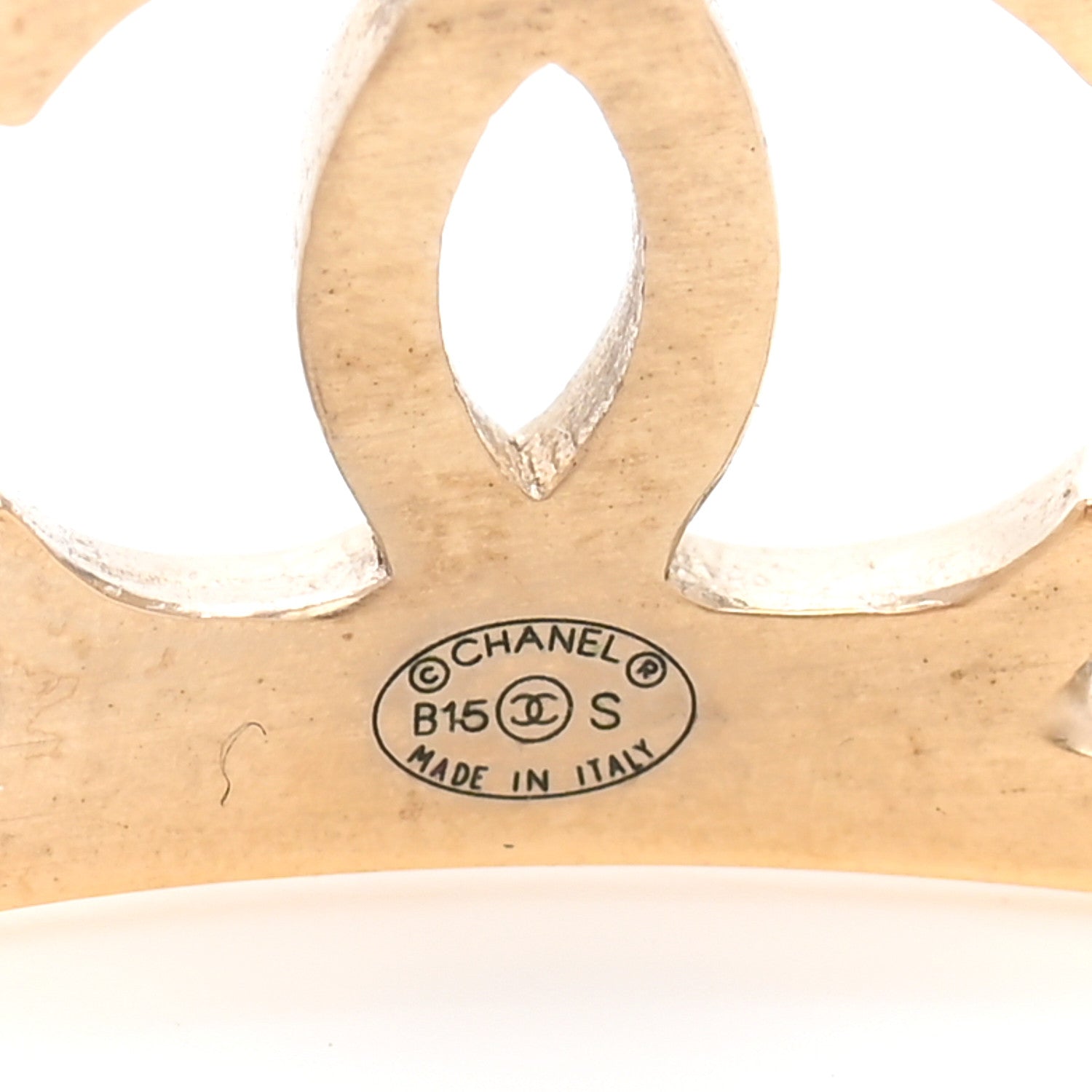 Chanel Metal Logo Cuff Gold 4 of 4
