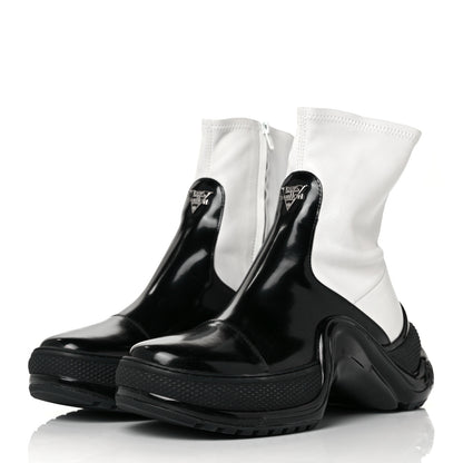 Louis Vuitton Glazed Calfskin Lambskin LV Archlight Sneaker Boots 37.5 Black White 6 of 14