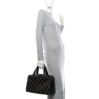 Chanel Calfskin Contrast Stitch Surpique Bowler Black 2 of 15