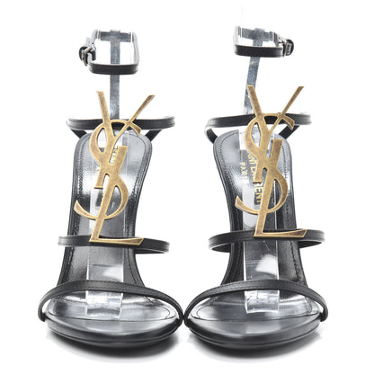 Saint Laurent Calfskin Cassandra 95 Sandals 36 Black 2 of 6