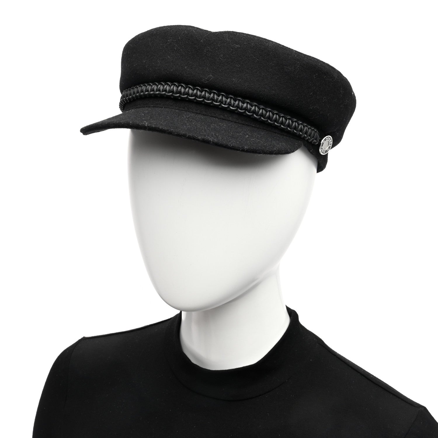 Hermes Cashmere Womens Deauville Cap 58 Black 2 of 8