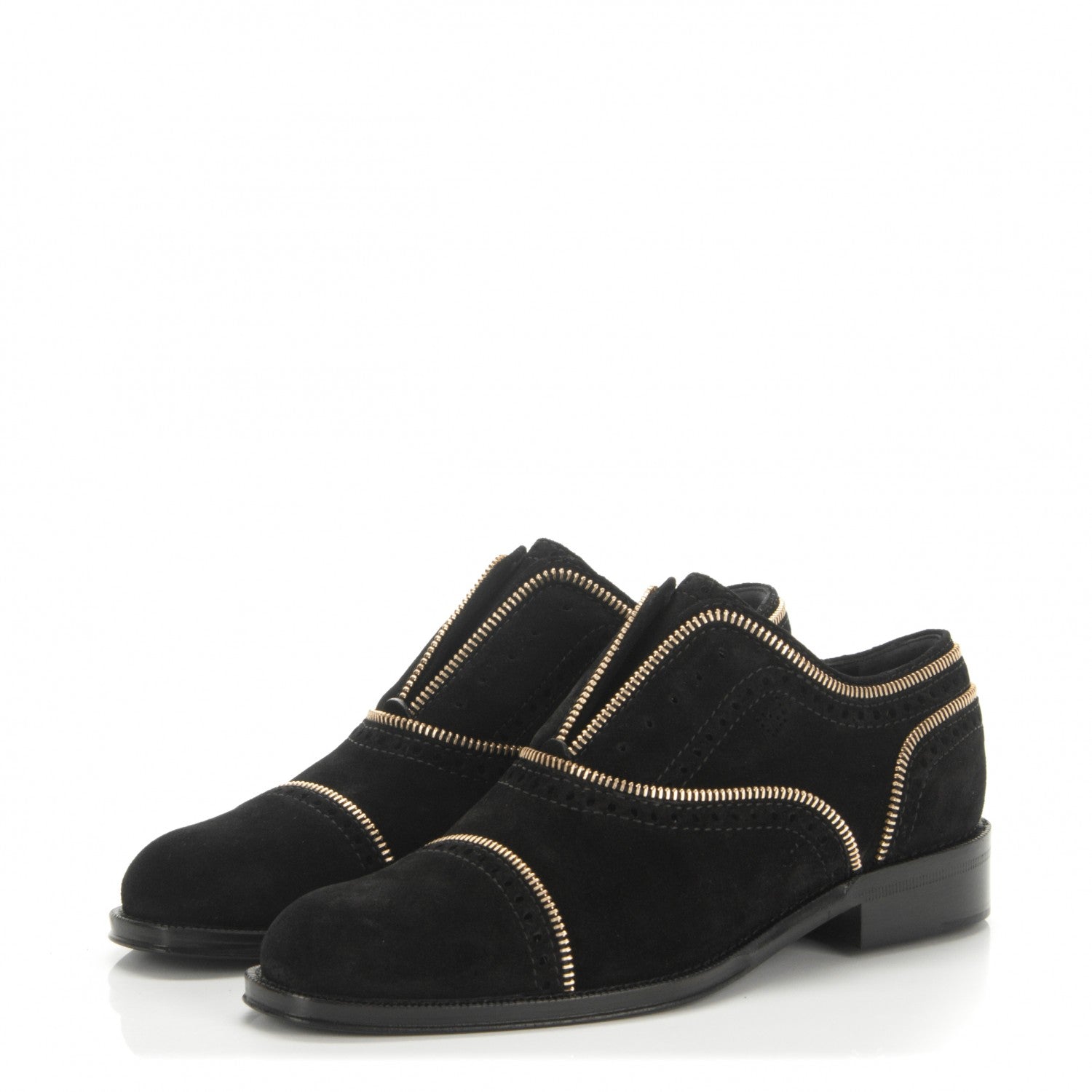 Louis Vuitton Suede Tomboy Richelieu Oxford Flats 38 Black 3 of 7