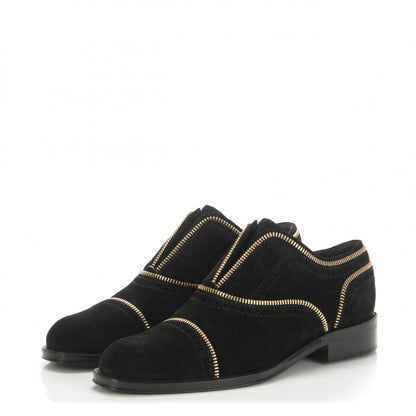 Louis Vuitton Suede Tomboy Richelieu Oxford Flats 38 Black 3 of 7