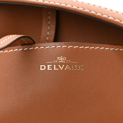 Delvaux Linen Canvas Supple Calfskin Mini Pin Daily Surpique Bucket Naturel 6 of 10