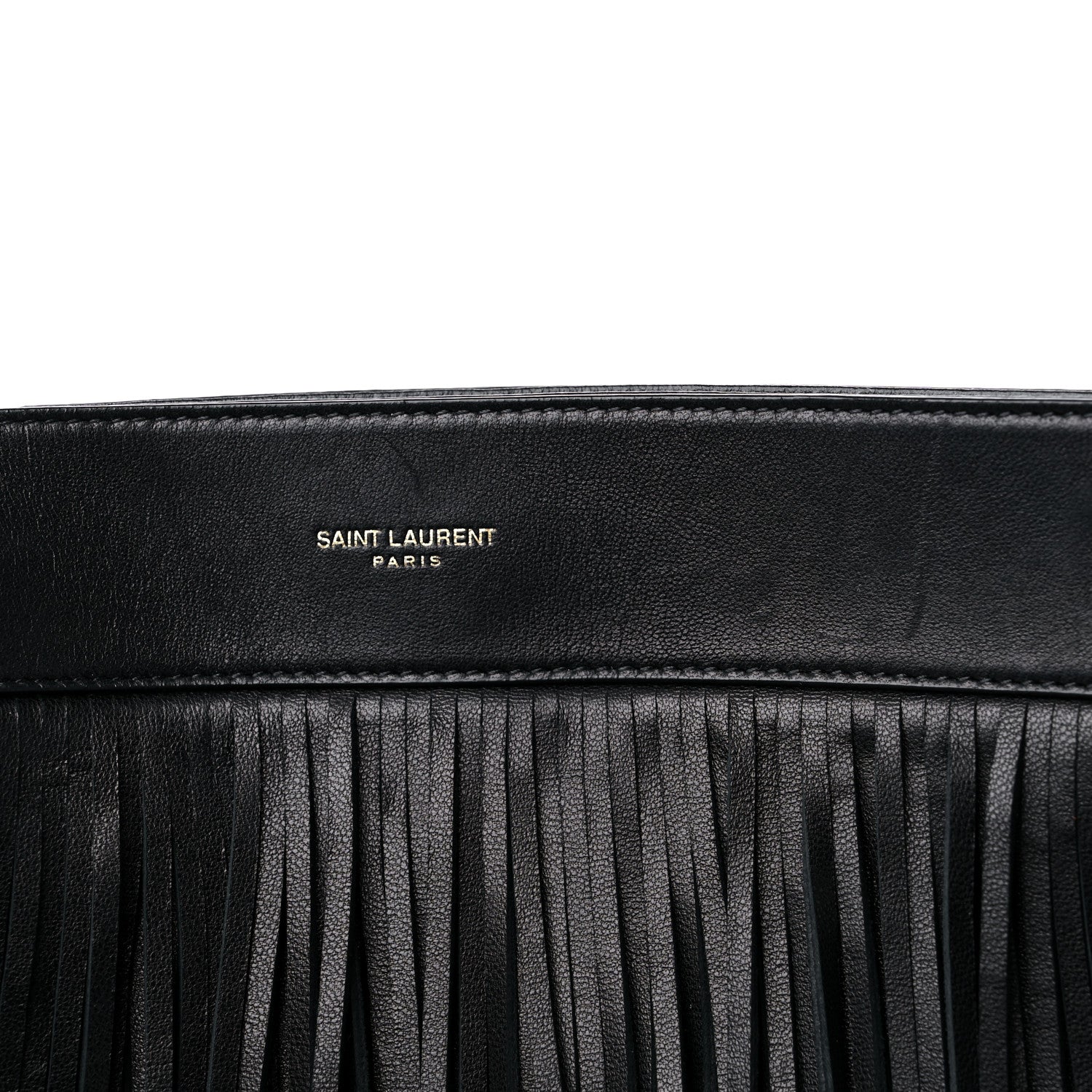 Saint Laurent Suede Calfskin Large Grace Fringed Hobo Bag Rope Black 9 of 9